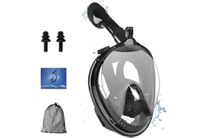 EOVZWXJ Full Face Snorkel Mask Adult, Snorkeling Diving Masks, Snorkeling Swimming Mask with 180° Panoramic View/Sports Camera Mount/Anti-Leak/Anti-Fog for Men Women