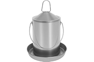 Gekufa Abreuvoir de poulet 3 L, acier inoxydable 304, sans BPA, distributeur d'eau pour volaille