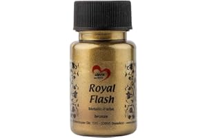 ideen mit herz Royal Flash | peinture métallique acrylique | brillance métallique, avec de fines particules de paillettes | séchage rapide | à base d'eau | 50 ml (bronze or)