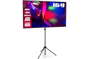 ESMART Expert X-Type Pantalla de trípode Ultraligera 133 x 75 cm (60") 16:9 | Proyector de Cine en casa LCD LED | Montaje rápido | Trípode premontado | Llevar Bolsa
