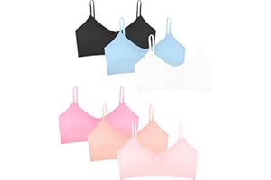 Power Flower Sujetadores Deportivos sin Costuras para Niñas con Almohadillas Removibles Sujetadores Multicolor para Niñas Top de Tiras para 8-14 Años