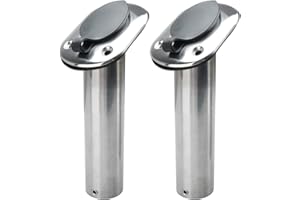 FreeTec Support de Canne à pêche 30 Degree pour Bateau de Pêche en Acier Inoxydable (2pcs)