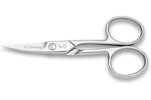 3 Claveles Tijeras uñas tijera cortaúñas con hojas curvas para manicura para dar formas a las uñas de las manos de acero inoxidable 10 cm 4"