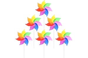 QZKJQDD Odstraszacz ptaków, wiatrak 6 sztuk, tęczowy wiatrak na balkon, wiatrak dla dzieci, ochrona przed gołębiami, do ogrodu, na balkon, do ogrodu, na balkon, do sadu, podwórka