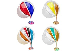 SQXALDM Gobelet Fendu Verser de Peinture 2/3/4/5 Canaux Tasse de Versement de Peinture Acrylique Gobelet Fendu en Silicone Réutilisable pour Mélange de Peinture Acrylique ou de Pigment Coulé(4 PCS)