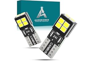 AURORIONCG 2PCS T10 Bombillas LED 12V Blanco Bombilla W5W Luz Interior Luces de Matrícula 210LM 6500K