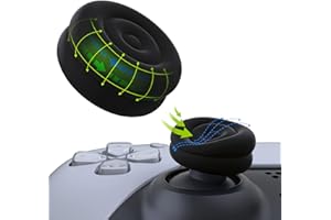 PlayVital Thumbstick Caps für ps5,Stick Aufsätze für ps4,Kappen für Xbox Series X&S,Joystick Caps Zubehör für Xbox One/Elite Series 2,Analog Stick Kappen für Switch Pro Controller-Schwarz