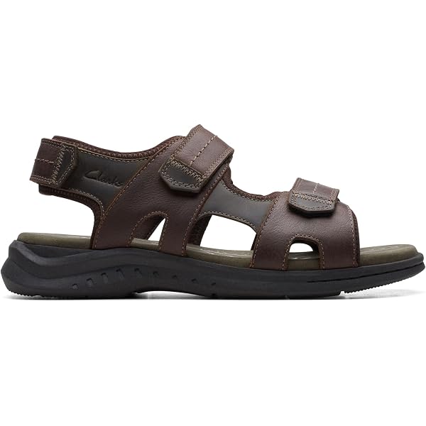 Sandales Saltway Edge en cuir marron foncé pour homme | Clarks