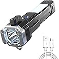 Sarth Enterprise Led 3W Torch Light Rechargeable Torch Flashlight,Long Distance Beam Range Car Rescue Torch With Hammer Window Glass And Seat Belt Cutter Built, 800 Lumen