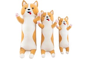 Bobomon Shiba Inu Peluche Corgi Peluche Peluche Lungo Carino Morbido Cane Shiba Corgi Peluche Cuscino Regalo per Bambini (70cm)