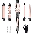 Beauenty Curling Wand Set, 5 in 1 Curling Iron Set with 5 Interchangeable Curling Wand Ceramic Barrel(9-32mm), with Temperature Adjustment and Heat Up, Hair Curler Include Heat Resistant Glove (F)