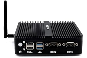 HISTTON Mini PC Fanless, PC Industriale Celeron J4125, DDR4 16GB RAM 256GB SSD, Micro PC,Doppia LAN,Wifi,BT4.0, Mini PC Industriale con 2 RS232, HDMI, VGA, USB3.0, Mini Computer Desktop Windows 10 Pro