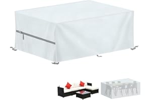 LAMUNI Housse de Jardin Exterieur Housse de Protection Salon de Jardin, 420D Oxford Bâche pour Table de Jardin Housse Table de Jardin Impermeable Housses pour Mobilier de Jardin, 220x90x80cm