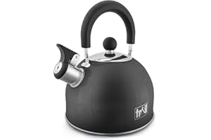 TRAIL OUTDOOR LEISURE Trail 2L Whistling Camping Kettle, Polished Stainless Steel, Durable & Lightweight, Easy Pour Spout, Folding Heat Resistant Handle, Fast Boil Travel Kettle, Outdoor Fishing Hiking, 15cm x 18cm, 0.42kg