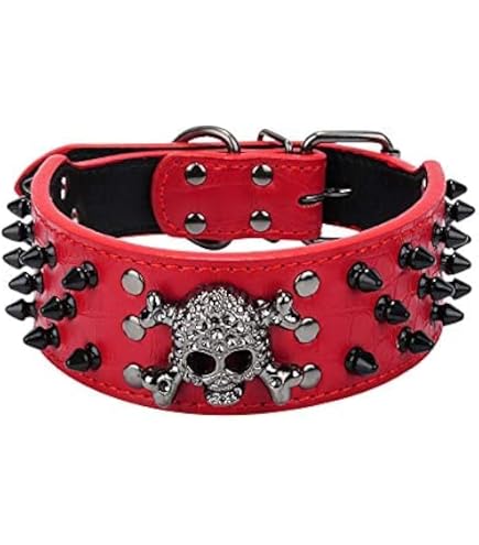 Hundehalsband Mit Nieten – Kunstleder, 3 Cm Breit, Verstellbar, Für Große Hunde