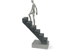 FeinKnick Figurka dekoracyjna "Top of The Rock" - dekoracja jako motywacja i symbol sukcesu z marmurytu 29 cm - nowoczesna figurka jako statuetka do dekoracji salonu, dekoracji biurka i biura -