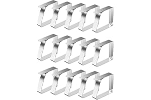 Bohoray 16 Pieces Table Cloth Clips for Outside Table,Tablecloth Clips,Table Clips for Table Cloth Outdoor,Stainless Steel Table Cover Clips Adjusting Firmly Fixed for Picnics,Parties,Weddings,Schools