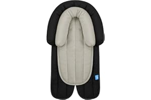 INFANZIA Upgraded 2-in-1 Head & Body Supports for Newborn Infant - Extra Soft Breathable Car Seat Insert Cushion Pad, Perfect for Carseat, Buggy, Swing, Bouncer, Black