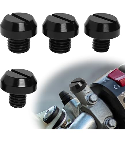 Bouchons Obturation Rétroviseur Moto - Aluminium CNC M10x1.25 Sens Horaire - Protection Trou Anti-rouille Et Poussière - 2 Pièces