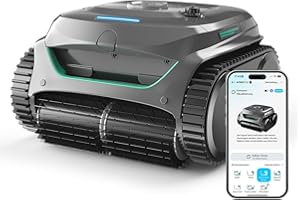 WYBOT C2 Poolroboter Akku Boden und Wand für Einbaupools bis 150㎡, Doppelfiltration, 3-Fach Motor, Starke Saugkraft, Wandkletter & Wasserlinie, 180 Min, App(Grau-Grün Grau)