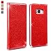 Produktbild Galaxy S8 Hülle,OKZone Luxus Glitzer Bling Premium PU Leder Handyhülle Brieftasche-stil Magnetisch Folio Flip Klapphülle Etui Brieftasche Hülle Schutzhülle Tasche Case Cover für Samsung Galaxy S8(Rot)