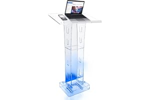 Tagtuell akryl podistativ, LED pulpit skrivbord bärbar presentation lectrar, kyrkkkkkkkkkmassa med LED-ljus, stabilitet podistativ för kyrka, föreläsning, bröllop, klassrum