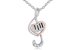 POPLYKE Collana con ciondolo musicale in argento Sterling per gli amanti della musica, regali per le donne