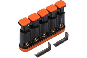 ‎DILWE Regulowany trener palców, przyrząd do treningu dłoni do gitary, trąbki i fortepianu (pomarańczowy)