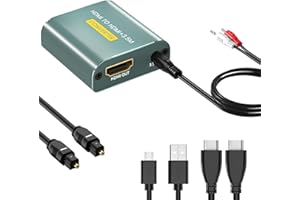 SNXIWTH Estrattore Audio HDMI 4K,Adattatore Audio HDMI 3.5 mm Stereo+Uscita Audio L/R,Il Convertitore Supporta 3D,1080P,Dolby Digital,DTS,PCM e 4Kx2K