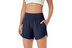 G4Free Activewear-Shorts für Damen Hohe Taille Sportshorts Yoga Kurz Hose mit Taschen Laufhose für Fitnessstudio Ausbildung