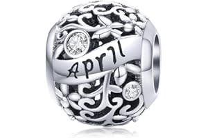 Lorrifal Miesiąc srebro wysokiej próby 925 oryginalne zawieszki z kamieniem urodzenia pasują do bransoletek Pandora naszyjnik idealna biżuteria urodziny ukochane koraliki prezent dla kobiet dziewczyn