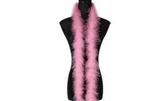 KNAEE Marabou Feather Boa - Pink Fluffy Feather Boa - Cosplay Party Accessories Feather Scarf Fancy Dress and DIY Craft Sewing Trims for Dancing, Wedding, Parties, Festivals, Pride, Hen Do, Stag Do, 2M