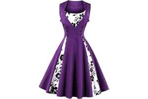 AXOE 1950s Dresses for Women with Polka Dot Print and Buttons Vintage Style