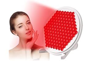 Hoakya Lampara Infrarrojos, 24W Lámpara de Luz Roja Con Soporte Y Gafas, Portátil Lámpara Infrarroja Cuerpo y Rostro, 660nm Lámpara Fototerapia, 127 LEDs Panel de Luz Roja para Cara, Músculos, Espalda
