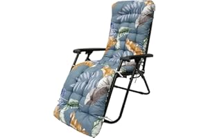 Morkite Coussin de Chaise Longue Bain de Soleil, Coussin Transat Jardin Exterieur avec Capuche Antidérapante, Coussin Matelassé Chaise Longue Épais, Coussin Transat pour Fauteuil Relax Lounge