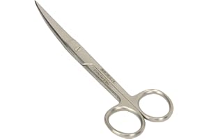 GIMA - Forbici Chirurgiche Curve, Punte Acute, Misura 20 cm, in Acciaio Inox, grigio