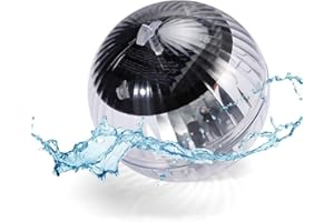 eecoo Luce per Piscina Ricarica solare, Impermeabile IP68, 7 Colori Luci LED Piscina RGB, LED Sommergibili Luci Subacquee Luce Solare per Natale, Acquario, Piscina, Soggiorno