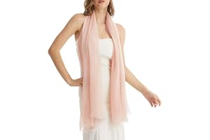 Kakaly Women Scarf Cotton Linen - Chic Ladies Solid Scarves Soft Large Long Wrap Shawl Headscarf Lightweight Neck Scarf Hijab,180×100CM