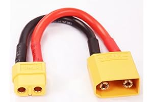 MEIRIYFA Câble adaptateur XT90 mâle vers XT60 femelle 12 AWG pour batterie RC Lipo avec prise XT90 – 14 cm