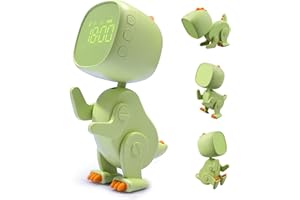 Milgeol Kinderwecker, mit Nachtlicht für Kinder Schlaftrainer, Weckzeit, Geschenk für Mädchen und Jungen, Einstellbarer Ton und Helligkeit mit 3 Alarm-Sets, Schlummerfunktion und Timer-Funktionen,