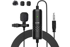 Moman 6 m mikrofon lavalier, lav-S6E, mikrofon z klipsem, wielokierunkowy, pojemnościowy, mini klips z kablem do kamery DSLR, telefonu komórkowego/laptopa/komputera, wywiadów, wideokonferencji,