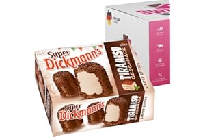SWEETS´N FOOD Super Dickmann’s Schokoküsse Tiramisu 168g – limitierte Edition mit cremiger Füllung – 8 Stück – fluffiger Schaumkuss mit feiner Tiramisu-Note (6 x 168g)