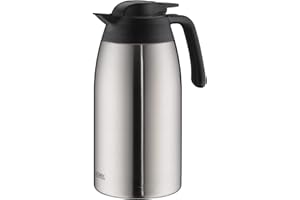 THERMOS Kaffeekanne THV, Thermoskanne Edelstahl 2L, Edelstahleinsatz, große Öffnung, spülmaschinenfest, 4026.205.200, Isolierkanne 24 Stunden heiß, ideal für Kaffee oder Teekanne, Kanne für 16 Tassen