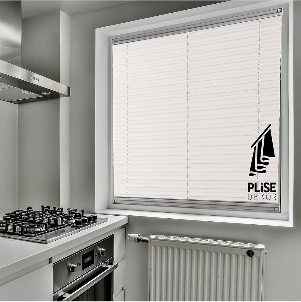 Plise Dekor Açık Gri Plise Perde (Vidalı) (80G x 200Y cm)