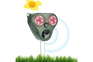 YOUKK Repellente Gatti, Repellente Ultrasuoni Energia Solare IP66 Impermeabile a Frequenza Regolabile per Allontanare Animali 5 modalità Regolabile Repeller Animali Ultrasound Repellente per Animali