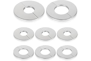 SCDZY Pack of 8 Heating Pipe Rosette 24 mm / 28 mm Tap Rosettes for Radiator Pipes Cover Rosettes for Heating Pipes Cover Pipe Covers Pipe Sleeves Radiator Stainless Steel