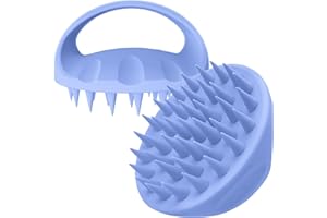 Ithyes brosse massage cuir chevelu massage tete scalp massager masseur cuir chevelu scalp brush brosse shampoing cheveux brosse de soin des cheveux en silicone masseur tete (Bleu violet)