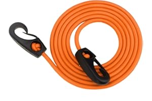 ALOMEJOR 189cm Elastic Nylon Towing Rope for Towing Leash with Canoe Kayak Lanyard with Double End Carabiner (Orange)