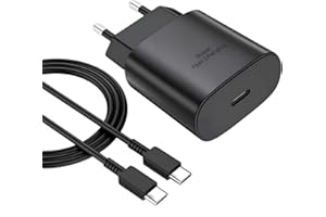 ANDHOT Samsung 45W Cargador rápido Ultra rápido, 45W USB C Cargador rápido, C-Plug Adaptador de Carga con Cable de 5A para Samsung Galaxy S24/S23/s22/s21Ultra/S20/S20 +/Note 20/10/A73/A53/A52/s10/s9