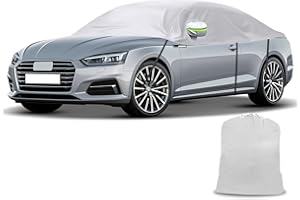 JINSENTGG Half Car Cover Replacement for Audi A5/S5/RS5 Cabriolet 2007-2023, Protector Car Cover Waterproof, Half Garage with Straps UV Resistant for All Weather, UV Resistant Rain Sun Dust Protection, Silver